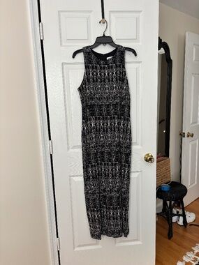 Vintage J.B.S. Embroidered Maxi Dress Sleeveless lined Boho Tribal